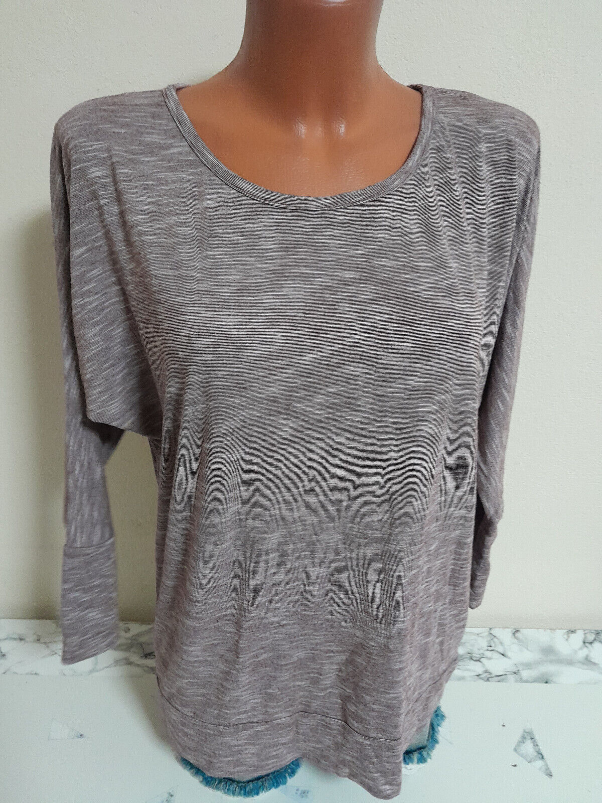 Box#4 Multiblu Shirt L 42 langarm Flügelärmel T-Shirt rot weiß Damen