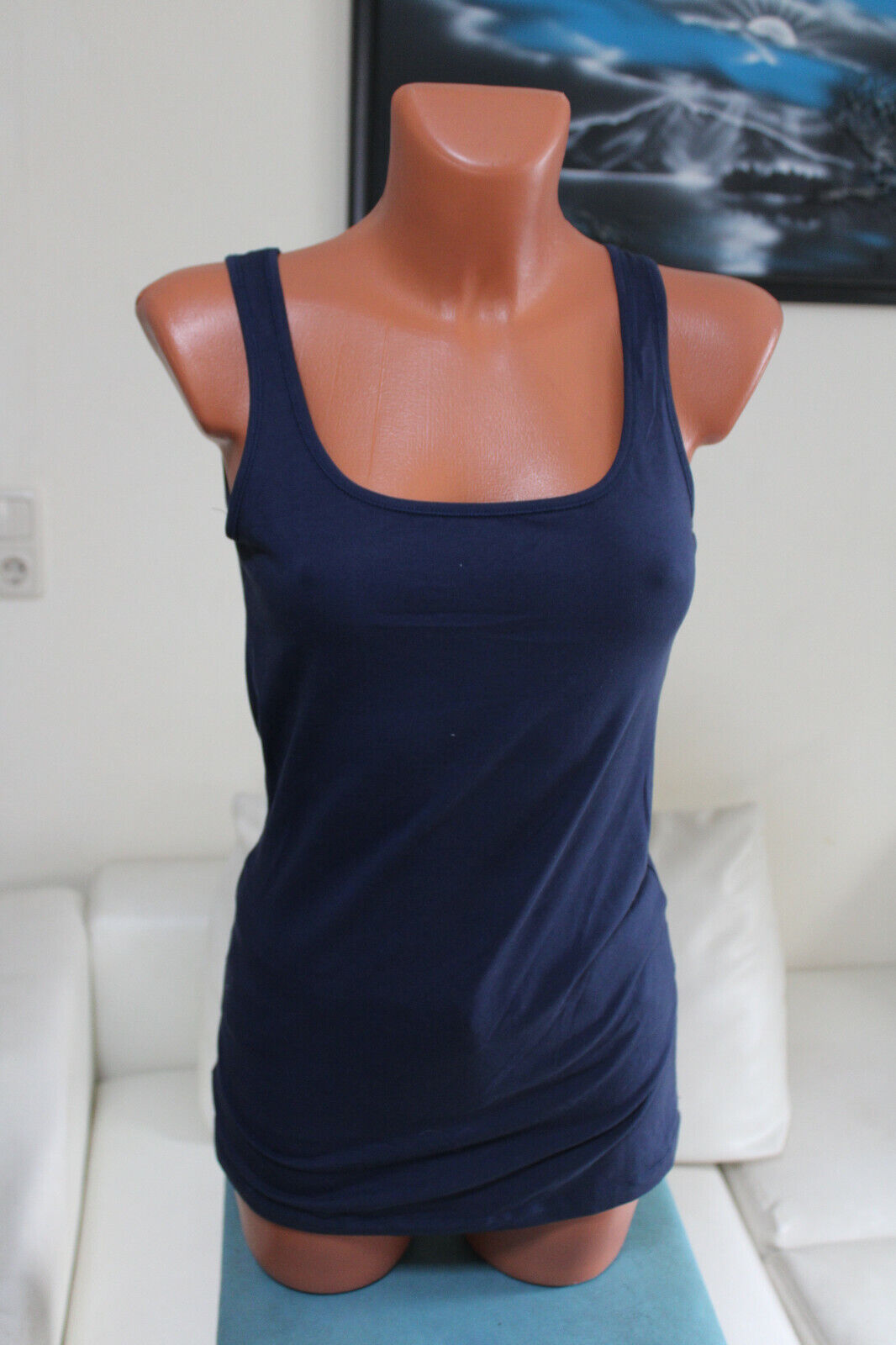 Box#41 Vero Moda langes Top Tanktop Shirt ärmellos Damen blau S 36 Trägershirt