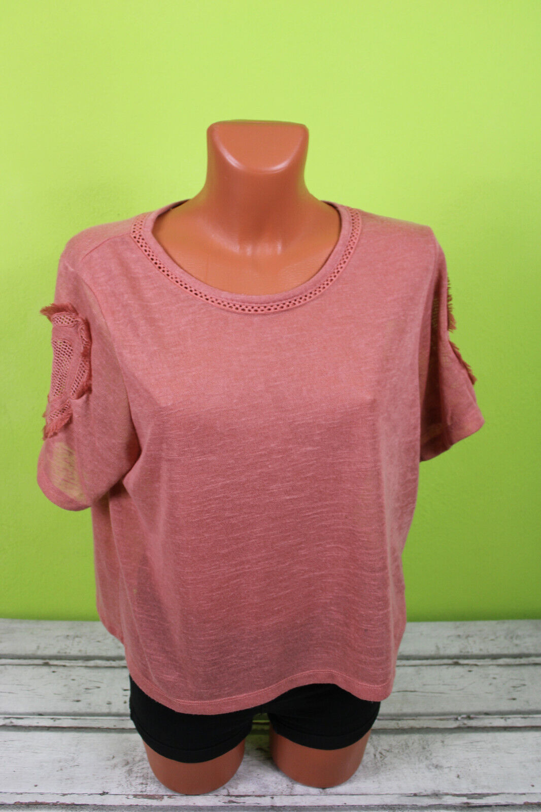 Box#46 H&M Pulli M 40 kurzer dünner Pullover kurzarm Shirt rotbraun rot