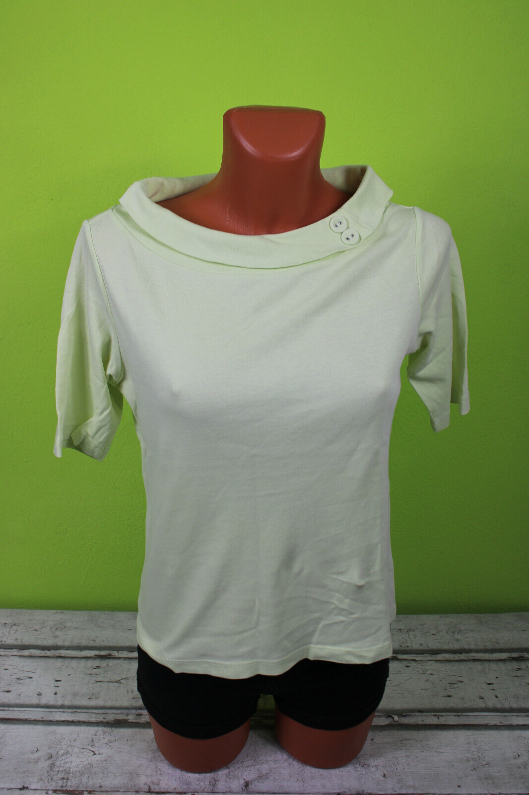 Box#68 OneTouch Shirt S 36 Kurzarmshirt Damenshirt Kragen grün kurzarm Damen