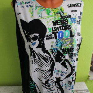 Box#75 2Go Top Shirt Tanktop ärmellos schwarz weiß Damen M 42 Sommershirt Sommer – Bild 2