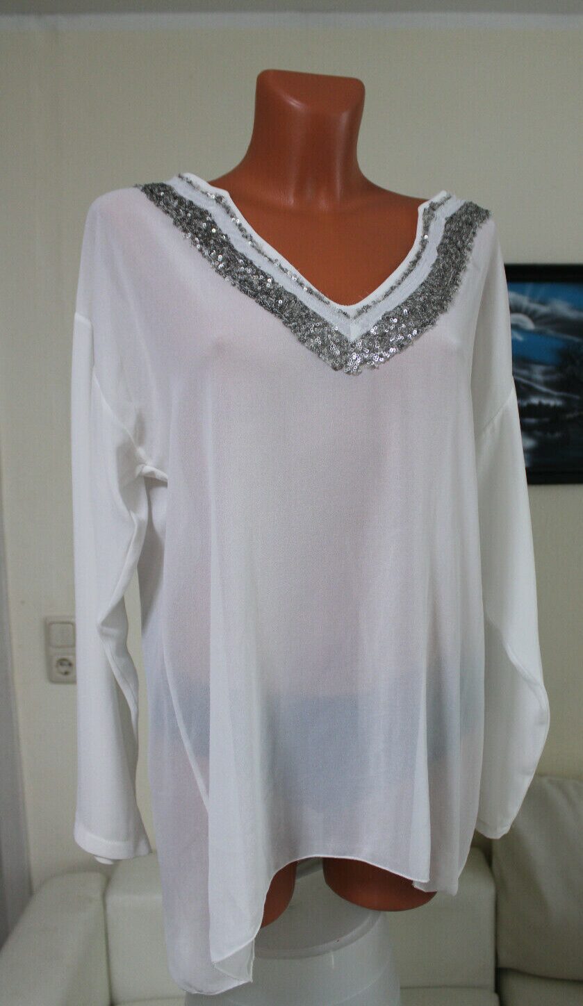 Box#75 Vestino Bluse Damen Blusenshirt M 40 dünne Chiffonbluse langarm Shirt