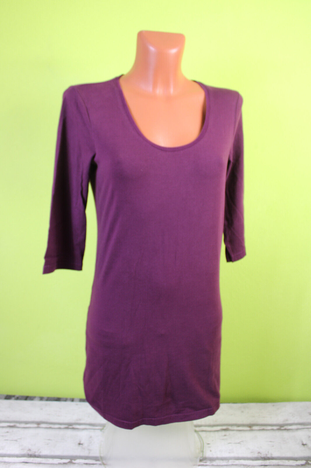 Box#76 Shirt S 36/38 T-Shirt 3/4-Arm Damenshirt Damen Longshirt lila violett