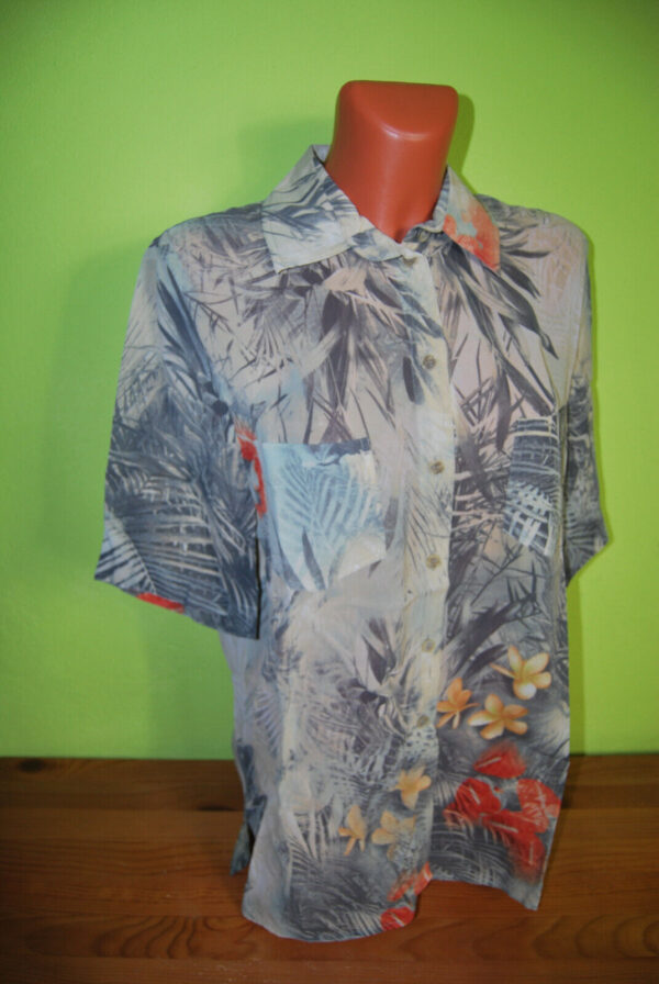 Box#79 Leara Fashion dünne Chiffon Bluse Hemdbluse kurzarm Damenbluse M 40