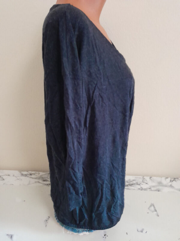 Box#95 Esprit Shirt L 44 Blusenshirt dünnes T-Shirt grau melliert Damen 3/4-Arm