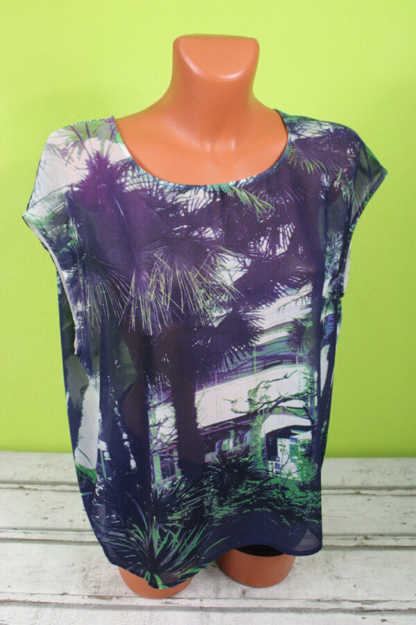 Box#94 Maison Scotch L 42 Kurzarmshirt dünnes kurzarm Blusenshirt Chiffon Bluse