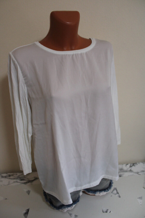 Shirt L 42/44 T-Shirt weiß Damenshirt 3/4-Arm Blusenshirt Damen