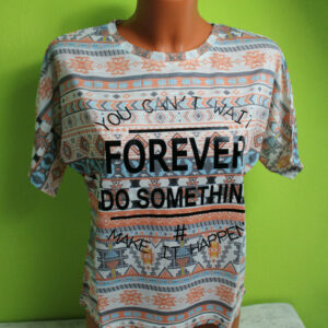 Shirt T-Shirt Blusenshirt kurzarm Muster Bluse Kurzarmshirt orange S/M 38/40