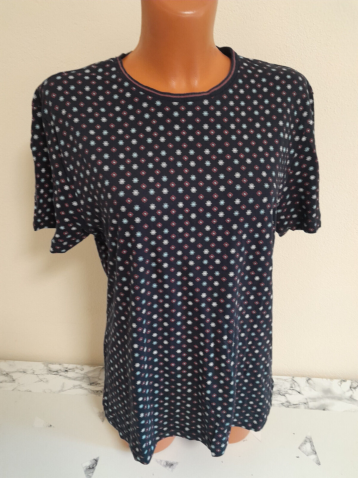 Box#120 C&A Shirt S passt M 40/42 T-Shirt langes Kurzarmshirt blau Longshirt