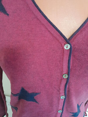 Box#65 Montego dünne Strickjacke Jacke M 38 langarm rot Sweatjacke Damen Sterne – Bild 2