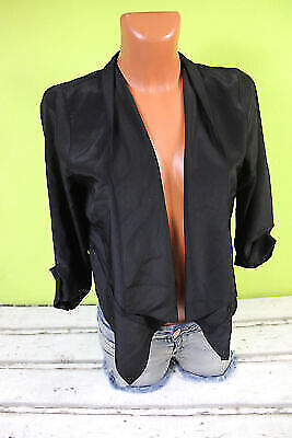 ginatricot Cardigan XS 34 schwarz dünne Jacke o. Verschluss Sommerjacke 3/4-Arm
