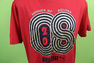 Box#76 PUMA XL T-Shirt kurzarm rot gold bedruckt Kurzarmshirt Sportshirt Herren – Bild 2