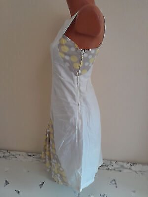 Lola Espeleta Trägerkleid S 36 Kleid weiß gelb Jerseykleid Shirtkleid ärmellos – Bild 3