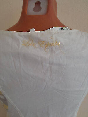 Lola Espeleta Trägerkleid S 36 Kleid weiß gelb Jerseykleid Shirtkleid ärmellos – Bild 5