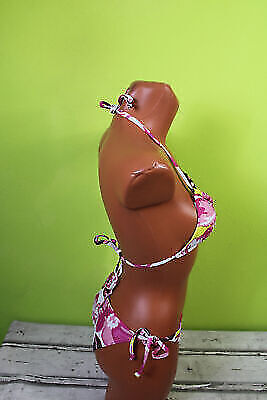 Box#39 Buffalo Bademode 2tlg XS 32 A B Neckholder Bikini Damen weiß rosa Beach – Bild 5