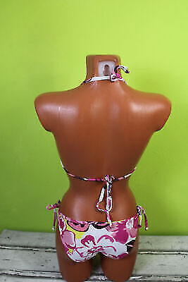 Box#39 Buffalo Bademode 2tlg XS 32 A B Neckholder Bikini Damen weiß rosa Beach – Bild 6