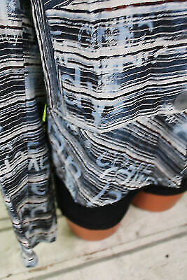 Box#120 Jacke M 38 dünne Sommerjacke langarm Blusenjacke blau weiß Damen – Bild 2