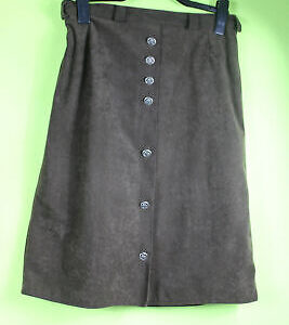 Vintage Rock M 38/40 Midirock wadenlang braun samtig gefüttert Damenrock Damen