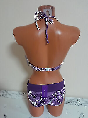 Box#39 Lascana Bademode Neckholder Bikini D passt S 34 C lila weiß Badeanzug – Bild 6