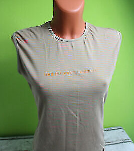 reserved Top ärmellos Shirt braun orange gestreift S 38 Damen Sommer