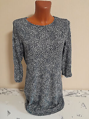 Box#3 dünnes Minikleid Kleid S 36/38 3/4-Arm stretchig Strickkleid blau weiß