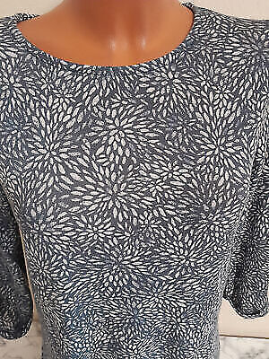 Box#3 dünnes Minikleid Kleid S 36/38 3/4-Arm stretchig Strickkleid blau weiß – Bild 2