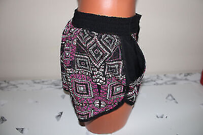 Box#43 C&A Shorts kurze Hose schwarz rosa Bermudas Damen S 36 stretchig Dehnbund – Bild 3