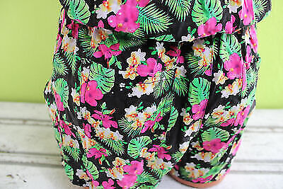 Box#1 Blind Date Catsuit M 38 Overall Einteiler ärmellos Bandeau schwarz Blumen – Bild 6