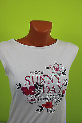 Box#90 TCM Longshirt Top Shirt ärmellos 146/152 Mädchen weiß Sommer Druck – Bild 3