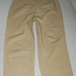 Stretchhose kurze Hose L 44 wadenlang Stoffhose braun hoher Bund stretchig