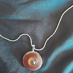 scarlet bijoux Modeschmuck Kette & Anhänger silbern braun Edelstahl Medaillon
