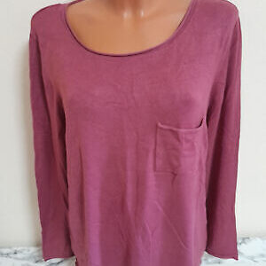 TCM dünner Pulli XL 44 Pullover lila Tasche Damen stretchig langarm