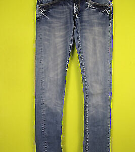 -Box#1 Cross lange Jeans W26 L34 XS 34/36 Jeanshose Hose blau Damen