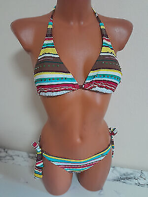 Box#40 s.Oliver Bademode XS 32 A B Bikini Oberteil o. Bügel BH & Slip gestreift