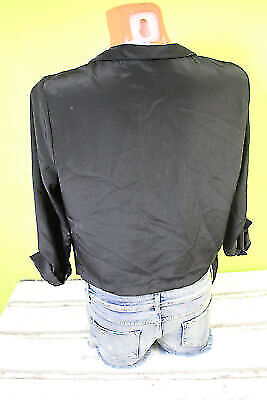 ginatricot Cardigan XS 34 schwarz dünne Jacke o. Verschluss Sommerjacke 3/4-Arm – Bild 5