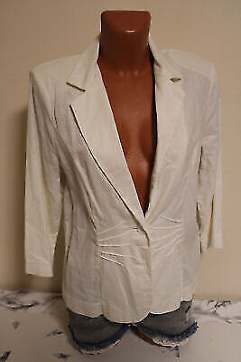 Box#71 Adler Bexleys Blazer Jacke M 38 Leinenblazer Übergang Damen Business weiß