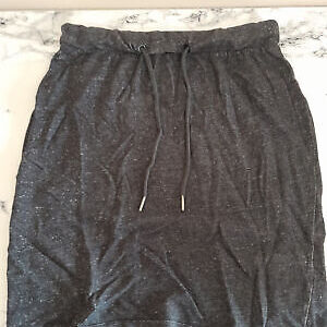 TXM Rock S 36/38 knielang grau melliert Dehnbund Jerseyrock Midirock Damen
