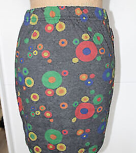 Reaction Sweatrock 152 knielang kurzer Rock Mädchen grau bunte Kreise Dehnbund