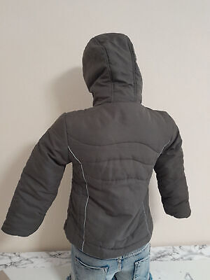 Winterjacke 128 Anorak oliv grün Jungen warme Jacke mit Kapuze – Bild 5
