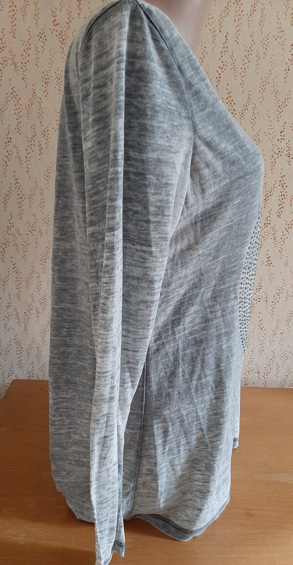 Box#88 Tom Tailor Langarmshirt L 42 Shirt grau Glitzer Steinchen Damen langam Longsleeve – Bild 2