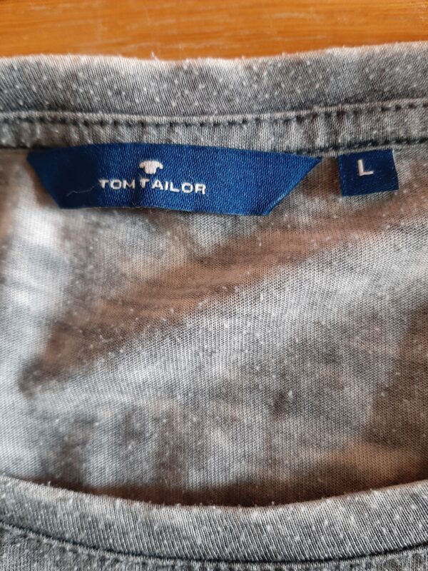 Box#88 Tom Tailor Langarmshirt L 42 Shirt grau Glitzer Steinchen Damen langam Longsleeve – Bild 4