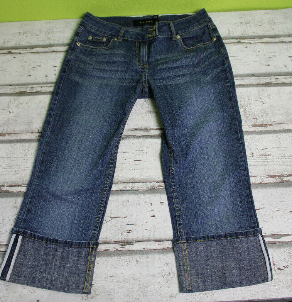 Box#117 AMISU Shorts S 36 Jeans kurze Hose blau stretchig Damen Caprihose