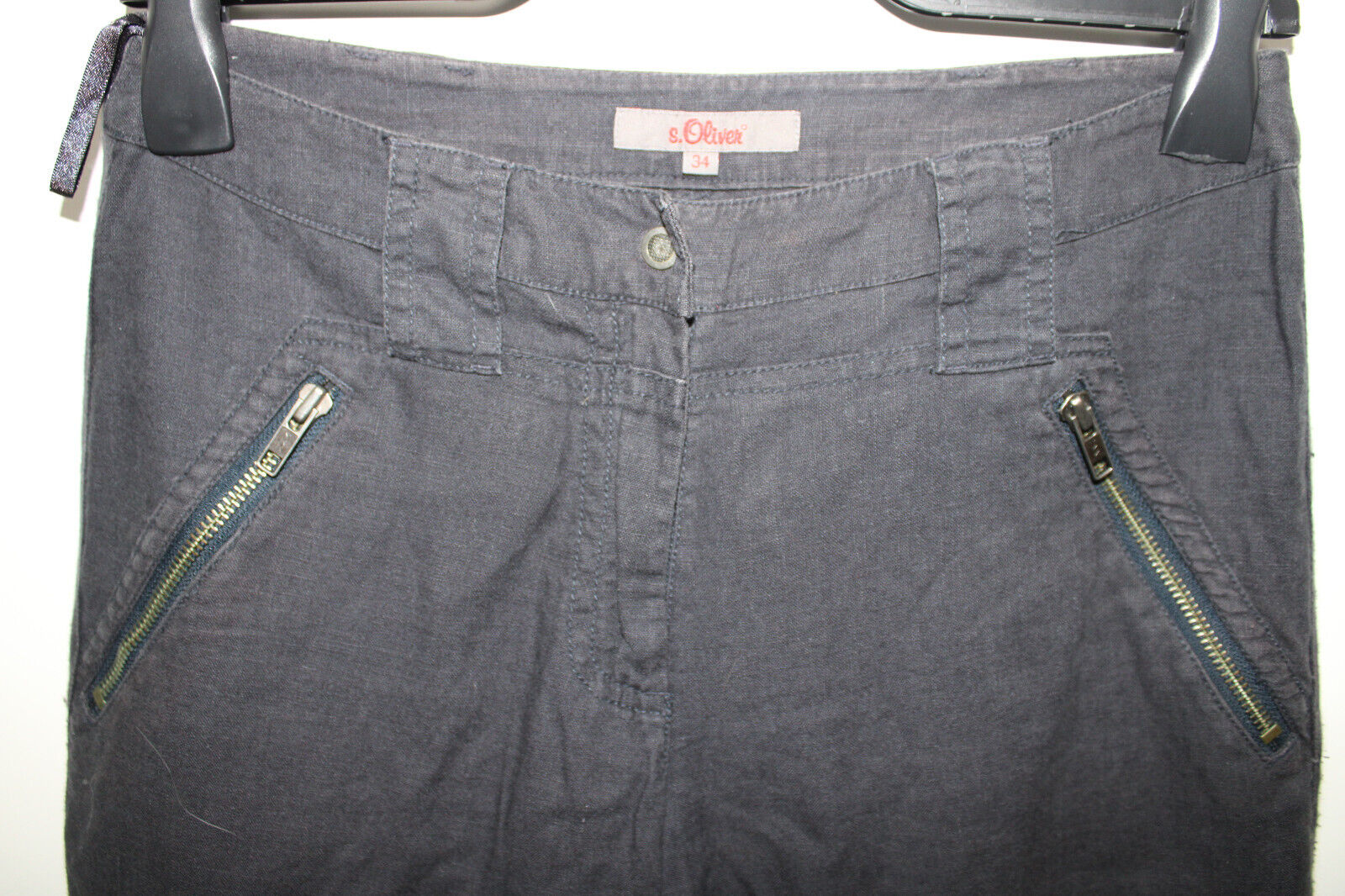 Box#66 s.Oliver 7/8 Jeans Hose XS 34 blau Hose mit Leinen Damen Leinenhose – Bild 2