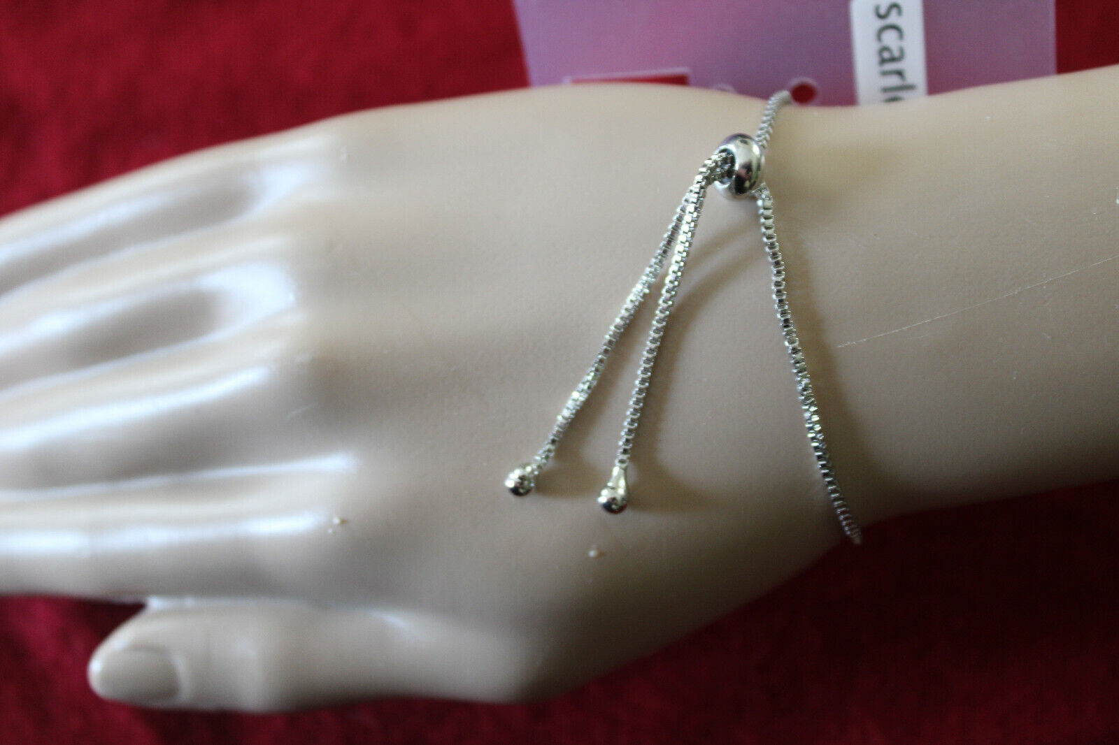 Scarlet Bijoux Armkette Armband silbern Modeschmuck flexible Größe Anker – Bild 3