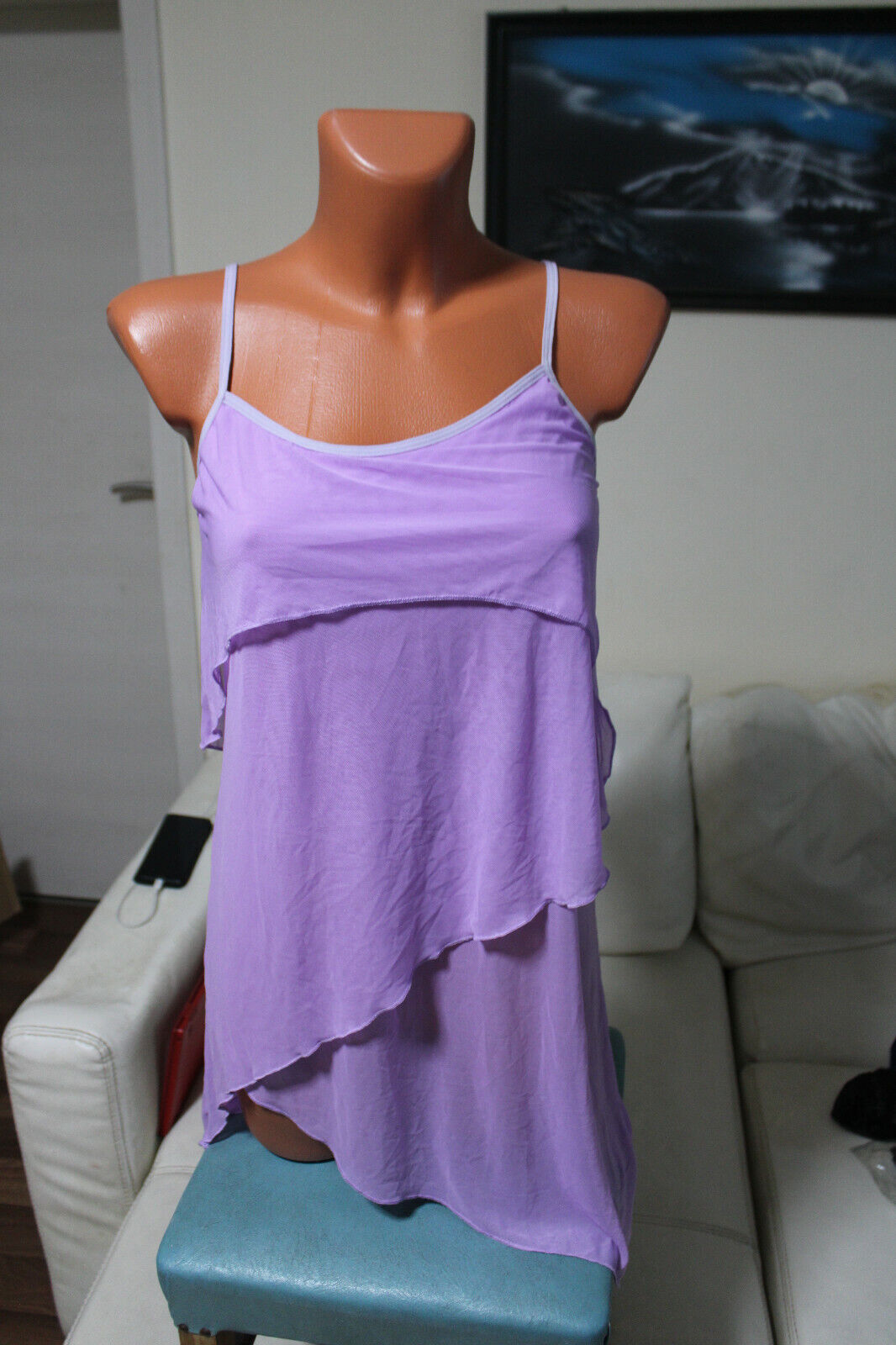 Nachthemd Schlafshirt M 38 Negligee Trägershirt Trägertop Nachtwäsche Damen