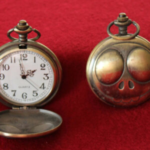 Vintage Taschenuhr Antik Look Uhr Quarz Smiley Gold farben Geschenkidee
