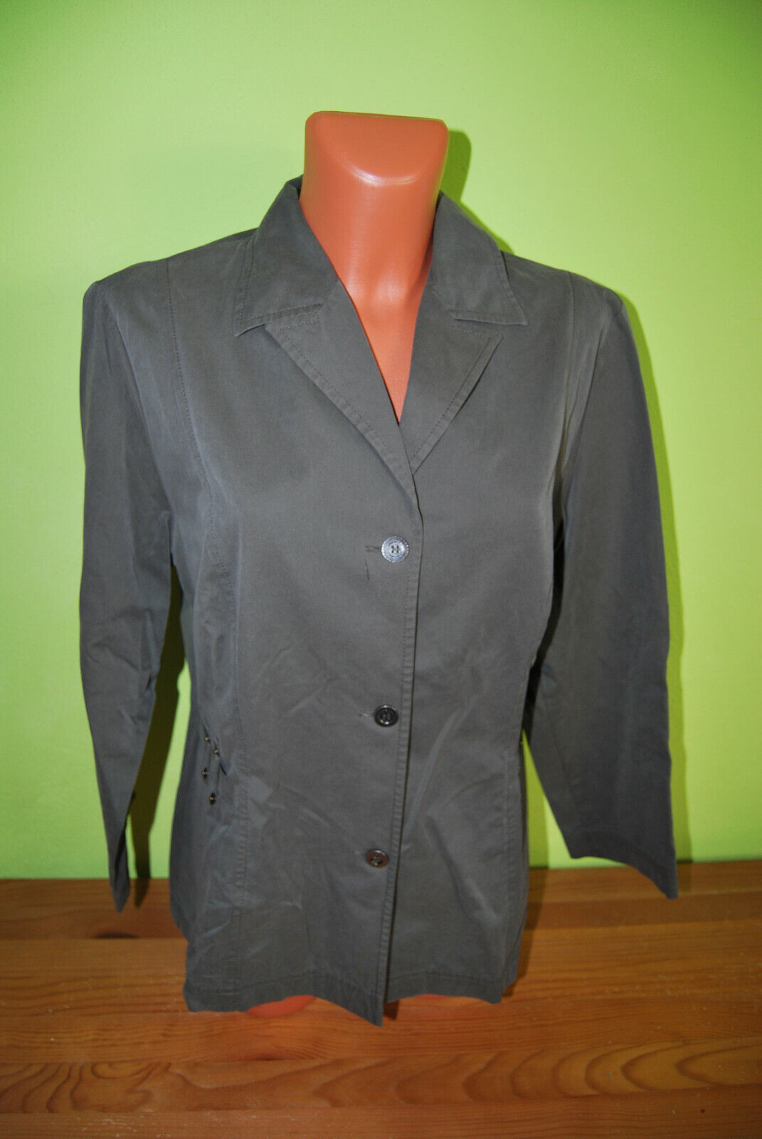 Box#67 Bianca dünne Jacke L 42 Sommer oliv grün dünn Sommerjacke Damen