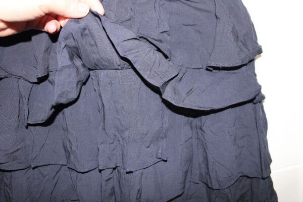Zara basic Rock knielang M 38 blau kurzer Damenrock Freizeitrock Dehnbund Rüsche – Bild 2