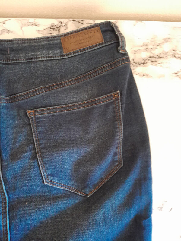 Box#88 Esprit Jeansrock M 40 Midirock knielang blau Damen Taschen Rock stretchig – Bild 4