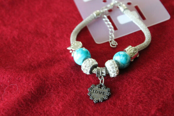 Scarlet Bijoux Armkette Armband Bettlerarmband mit Anhänger Modeschmuck silbern